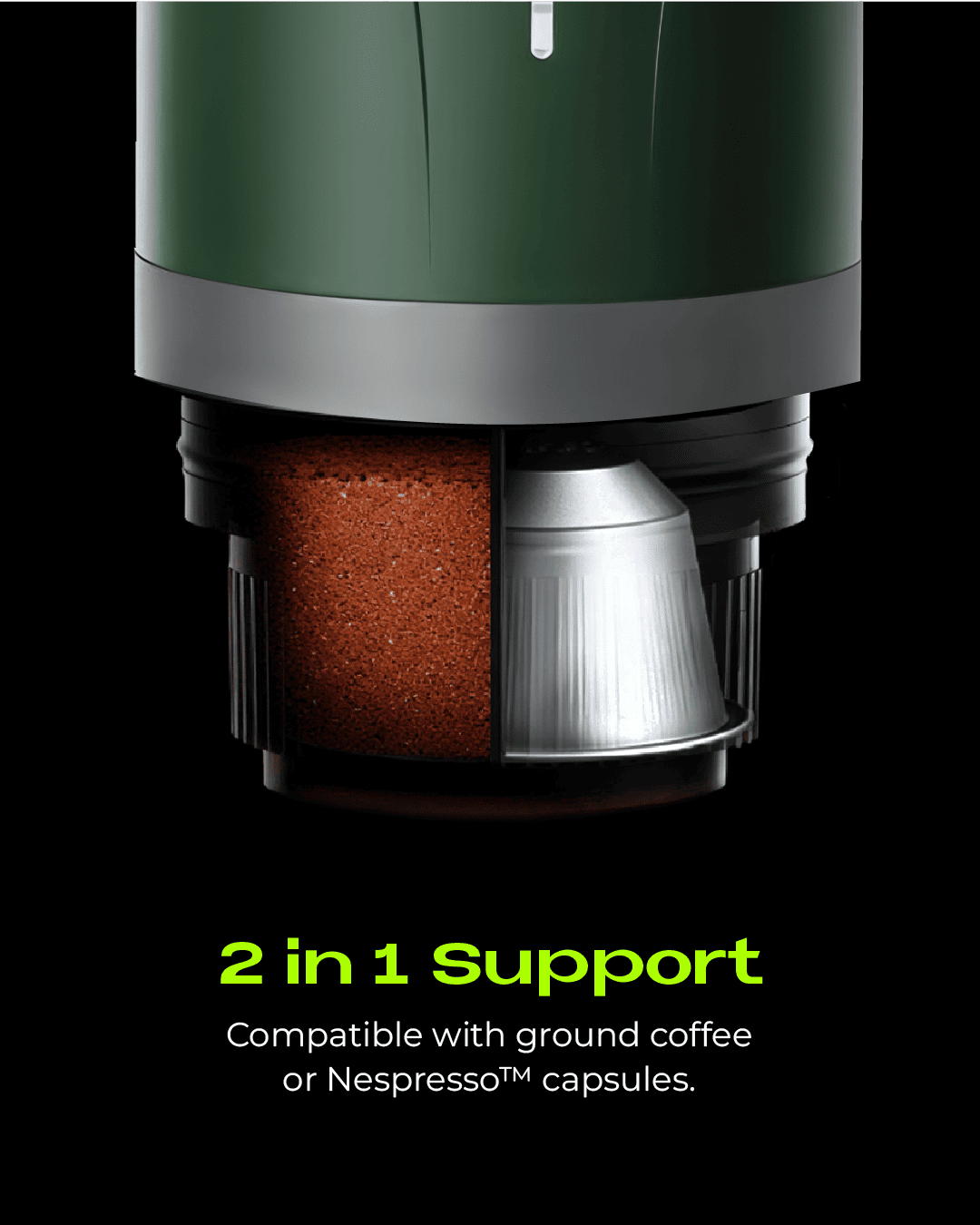 BREWthis Portable Espresso Machine 2 in 1 Coffee Capsule and Ground Coffee Powder